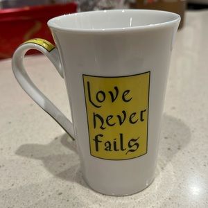 Beautiful mug with Love Never Fails